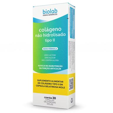 Colágeno Não Hidrolisado Tipo II Biolab 30 Cápsulas