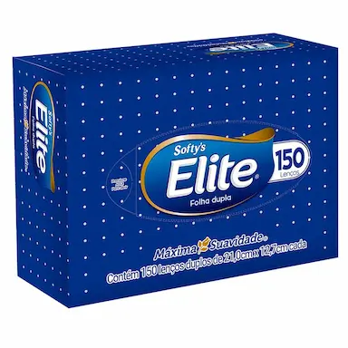 Lenço de Papel Softy's Elite com 150 Unidades