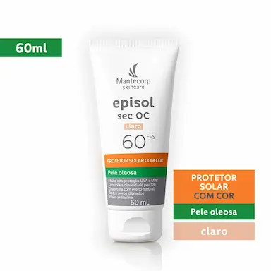Protetor Solar Facial Episol Sec OC FPS60 Claro 60ml
