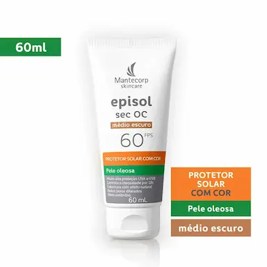 Protetor Solar Facial Episol Sec OC FPS60 Escuro 60ml