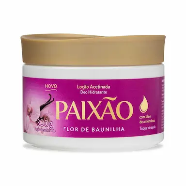 Loção Hidratante Acetinada Corporal Paixão Flor de Baunilha 300g