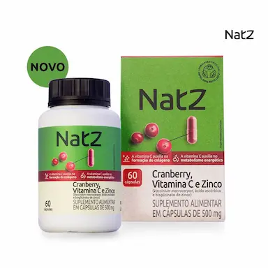 Cranberry + Vitamina C e Zinco Natz 60 Cápsulas