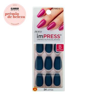 Unhas Autocolantes Kiss NY Impress Bailarina Sapphire - 24 Unidades