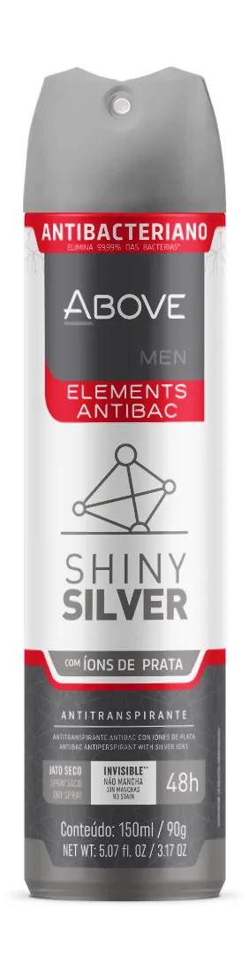 Desodorante Antitranspirante Aerosol Above Men Elements Antibac Shiny Silver 48h 150ml