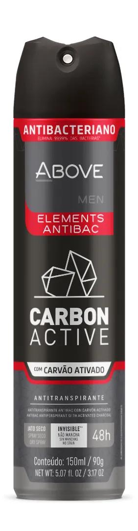Desodorante Antitranspirante Aerosol Above Men Elements Antibac Carbon Active 150ml
