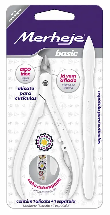Kit Merheje Basic Alicate para Cutículas Decorado + Espátula para Cutículas