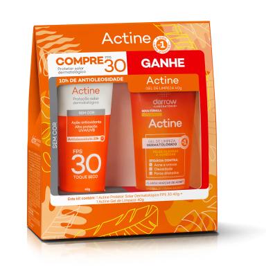 Kit Actine Protetor Solar FPS 30 40g + Gel de Limpeza 40g