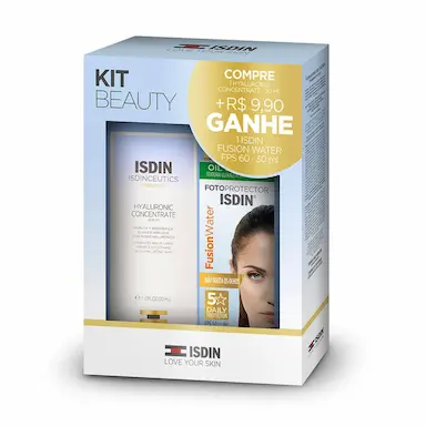 Kit Beauty Isdin Isdinceutics Sérum Hyaluronic Concentrate 30ml + 1 Isdin Fusion Water FPS 60 30ml