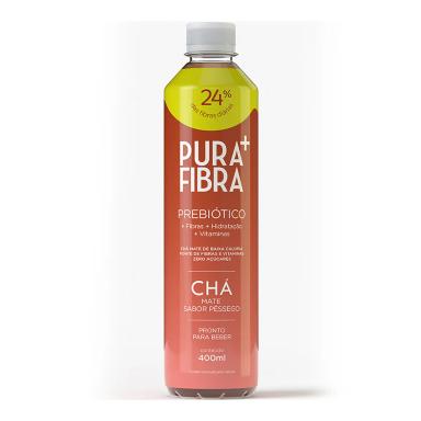 Chá Mate Prebiótico Pura Fibra sabor Pêssego 400ml