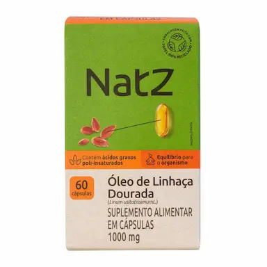 Óleo de Linhaça Dourada Natz 60 Cápsulas