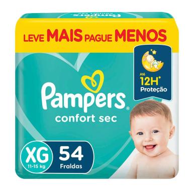 Fralda Pampers Confort Sec XG 54 unidades