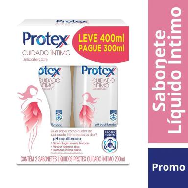 Kit Sabonete Líquido Íntimo Protex Delicate Care Leve 400ml Pague 300ml