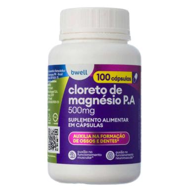 Cloreto de Magnésio P.A. 500mg bwell 100 Cápsulas