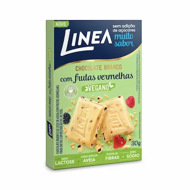 Chocolate Branco com Frutas Vermelhas Linea Vegano Zero Açúcar e Lactose 30g