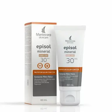 Protetor Solar Facial FPS 30 Episol Mineral Com Cor 60ml