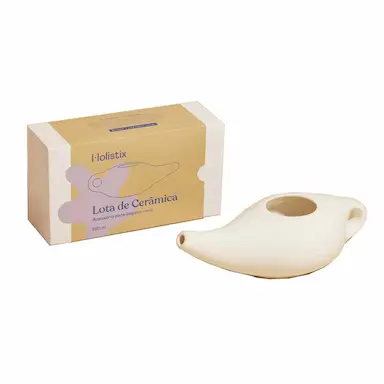 Lota Nasal Cerâmica Holistix Higienizador para Limpeza Nasal 250ml