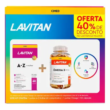 Kit Lavitan AZ Mulher 60 comprimidos + Lavitan Omega 120 cápsulas