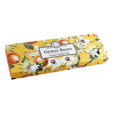 Kit Sabonetes Giorno Bagno Flor de Laranjeira e Vetiver 3 unidades de 100g cada
