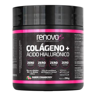Colágeno + Ácido Hialurônico Renova Be Sabor Cranberry 216g