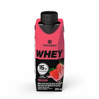 Piracanjuba Whey Zero Lactose Morango 250ml