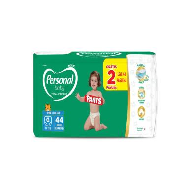 Fralda Calça Personal Baby Total Protect Pants G 44 unidades