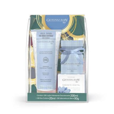 Kit Giovanna Baby Blue Loção Hidratante Desodorante 200ml + Deo Colônia 20ml + Sabonete em Barra 90g