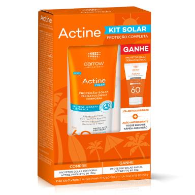 Kit Protetor Solar Actine Fresh FPS60 150g + Actine sem Cor 20g