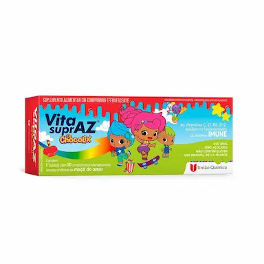 Polivitamínico VIta SuprAZ Efervescente Os Chocolix Infantil 10 comprimidos 