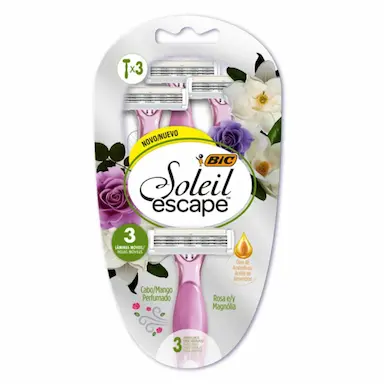 Aparelho de Depilar Bic Soleil Escape Rosa & Magnólia 3 unidades