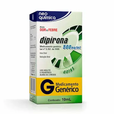 Dipirona Monoidratada 500mg/ml Solução Gotas 10ml Neo Química Genérico