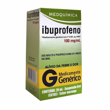 Ibuprofeno 100mg/ml Suspensão Oral 20ml Medquímica Genérico