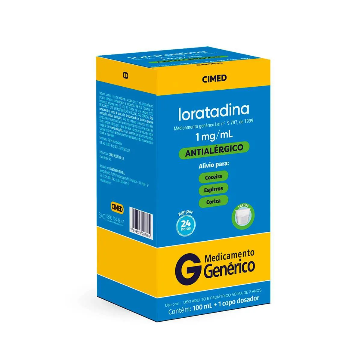 Loratadina 1mg/ml Xarope 100ml Cimed Genérico