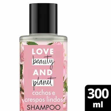 Shampoo Love, Beauty and Planet Cachos e Crespos Lindos Manteiga de Murumuru e Rosa 300ml