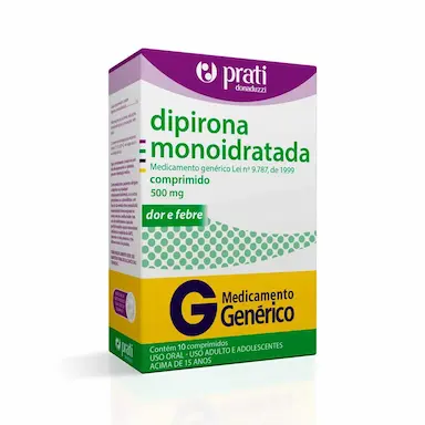 Dipirona Monoidratada 500mg 10 comprimidos Prati Donaduzzi Genérico