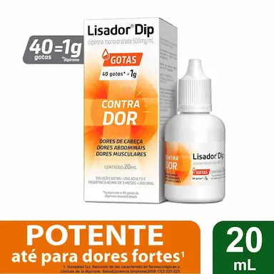 Lisador Dipirona Monoidratada 500mg/ml Solução Gotas 20ml