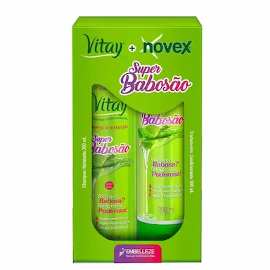 Kit Vitay Novex Super Babosão Shampoo de Hidratação 300ml + Tratamento Condicionante 300ml