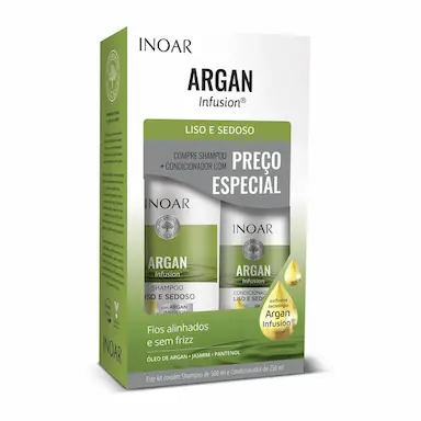 Kit Inoar Argan Infusion Reconstrução Shampoo 500ml + Condicionador 250ml