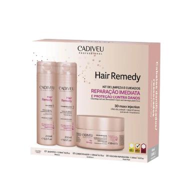 Kit Cadiveu Home Care Hair Remedy 1 Shampoo 215ml + Condicionador 215ml + Máscara 200ml