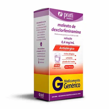 Maleato de Dexclorfeniramina 0,4mg/ml Solução Oral 120ml Prati Donaduzzi Genérico