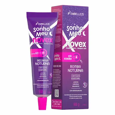 Máscara de Cabelo Hidratante Novex Sonho Meu Recarga Noturna com Óleos Essenciais 80g