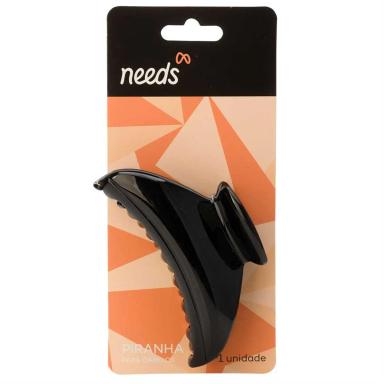 Piranha de Cabelo Needs Preta Grande 1 Unidade