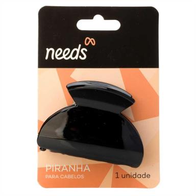Piranha de Cabelo Needs Preta Pequena 1 Unidade
