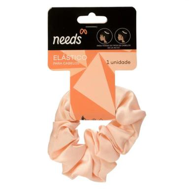 Elástico de Cabelo Needs Scrunchie Cetim Nude 1 Unidade