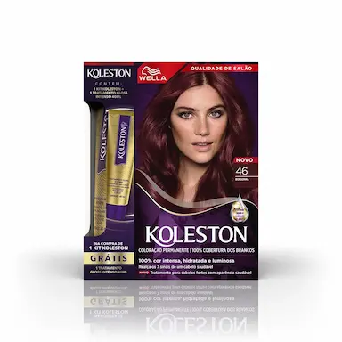 Kit Tintura Permanente Koleston Borgonha 46 + Tratamento Gloss Intenso 40ml