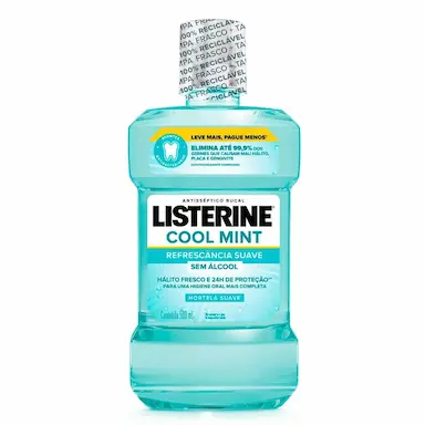 Enxaguante Antisséptico Bucal Listerine Cool Mint Zero Álcool Hortelã com 500ml