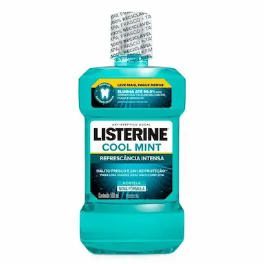 Enxaguante Antisséptico Bucal Listerine Cool Mint Hortelã com 500ml