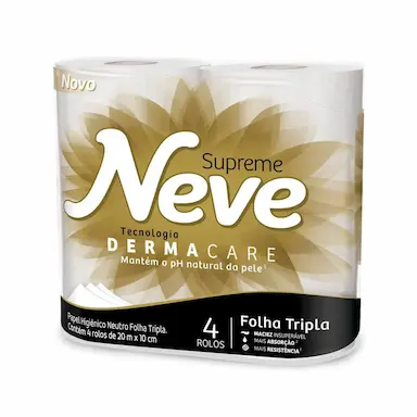 Papel Higiênico Neve Supreme Folha Tripla 4 rolos