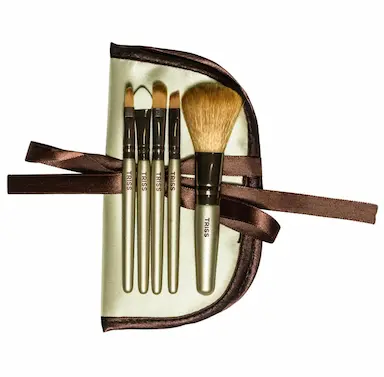 Kit Mini Pincéis de Maquiagem Triss 5 Unidades + Nécessaire