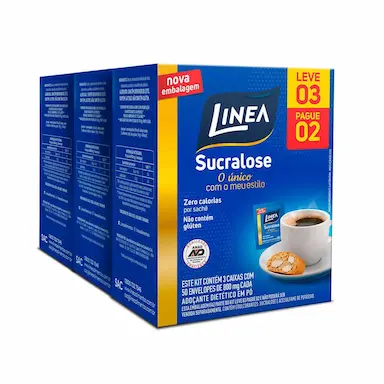 Kit Adoçante em Pó Linea Sucralose 3 unidades com 50 sachês cada