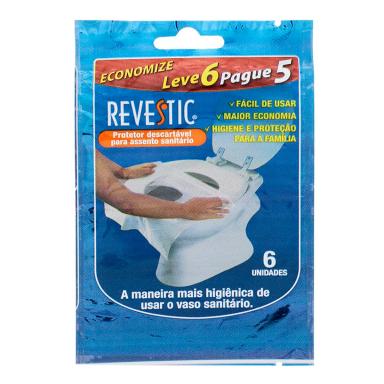 Protetor Sanitário Descartável Revestic para Assento Sanitário com 6 unidades